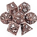 Haxtec Metal DND Dice Set Polyhedral D&D Dice Compatible with Dungeons and Dragons Gift TTRPG Antique Copper Metal Dice