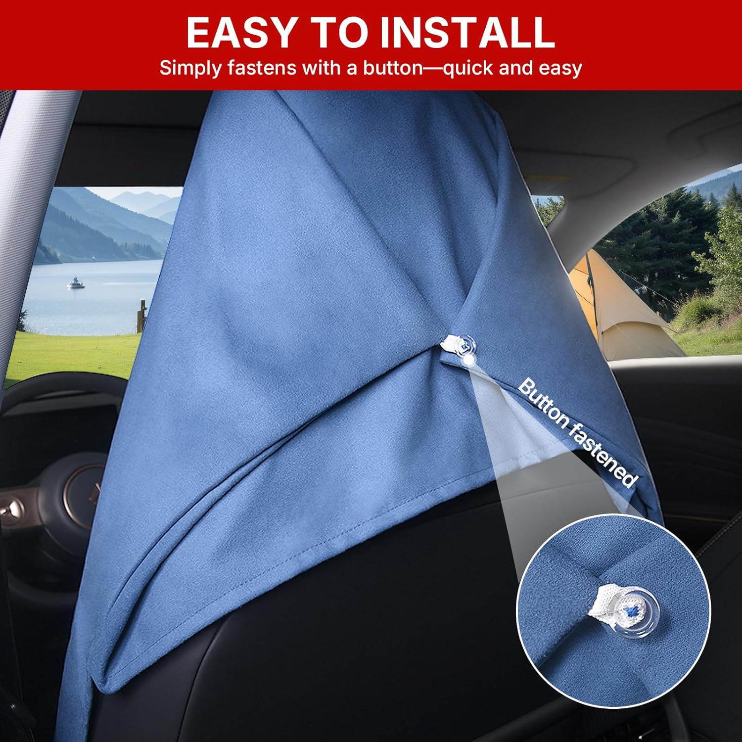 AUTOYOUTH Car Seat Covers Front, Soft Suede Car Seat Protector, Waterproof Sweat-Absorbent Universal Fit for Car SUV Truck - Blue