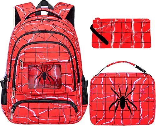 FunnyGifts Mochilas para niños con lonchera para niños, mochila escolar con bolsa de almuerzo para primaria jardín de infantes y preescolar, mochila