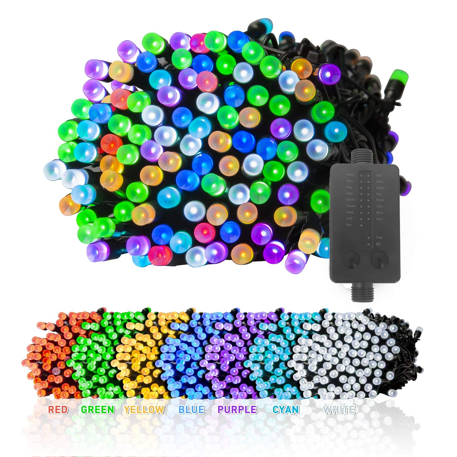 Vanthylit 200 Led Rgb String Lights With Green Wire Twinkle