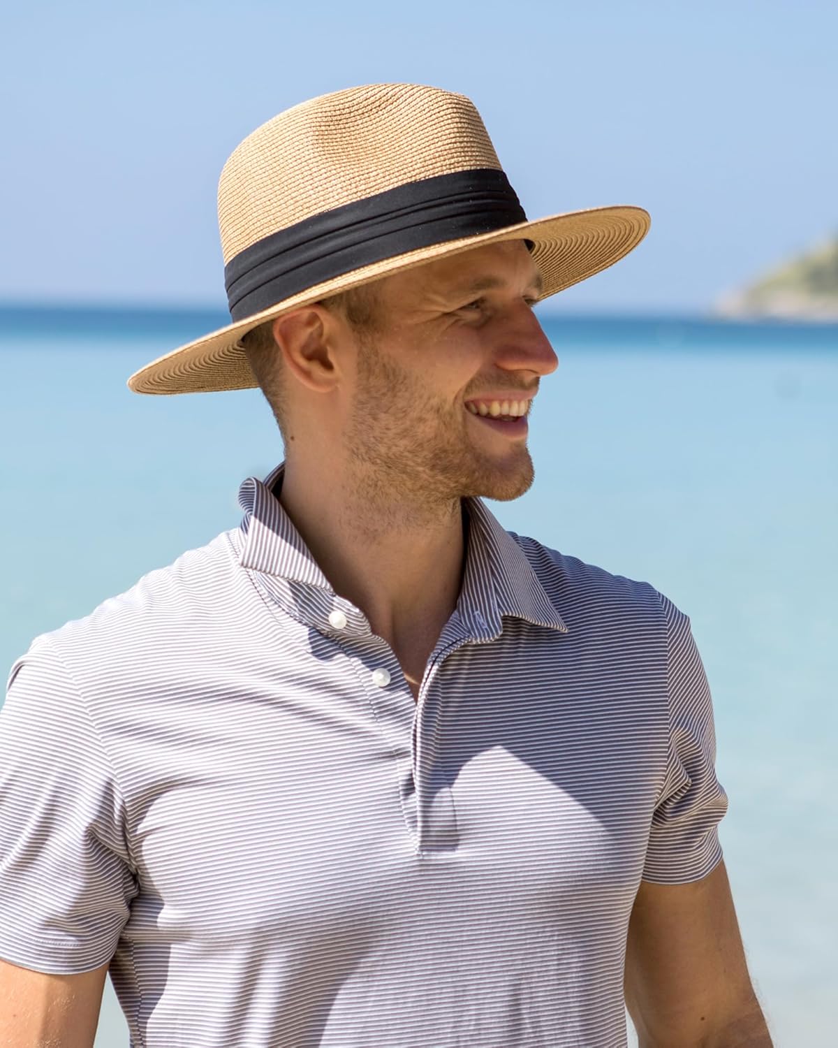 FURTALK Panama Hat Sun Hats for Women Men Wide Brim Fedora Straw Beach Hat UV UPF 80+ - Image 4
