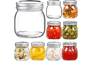 YEBODA 10 fl. oz. Wide Mouth Glass Preserving Jars
