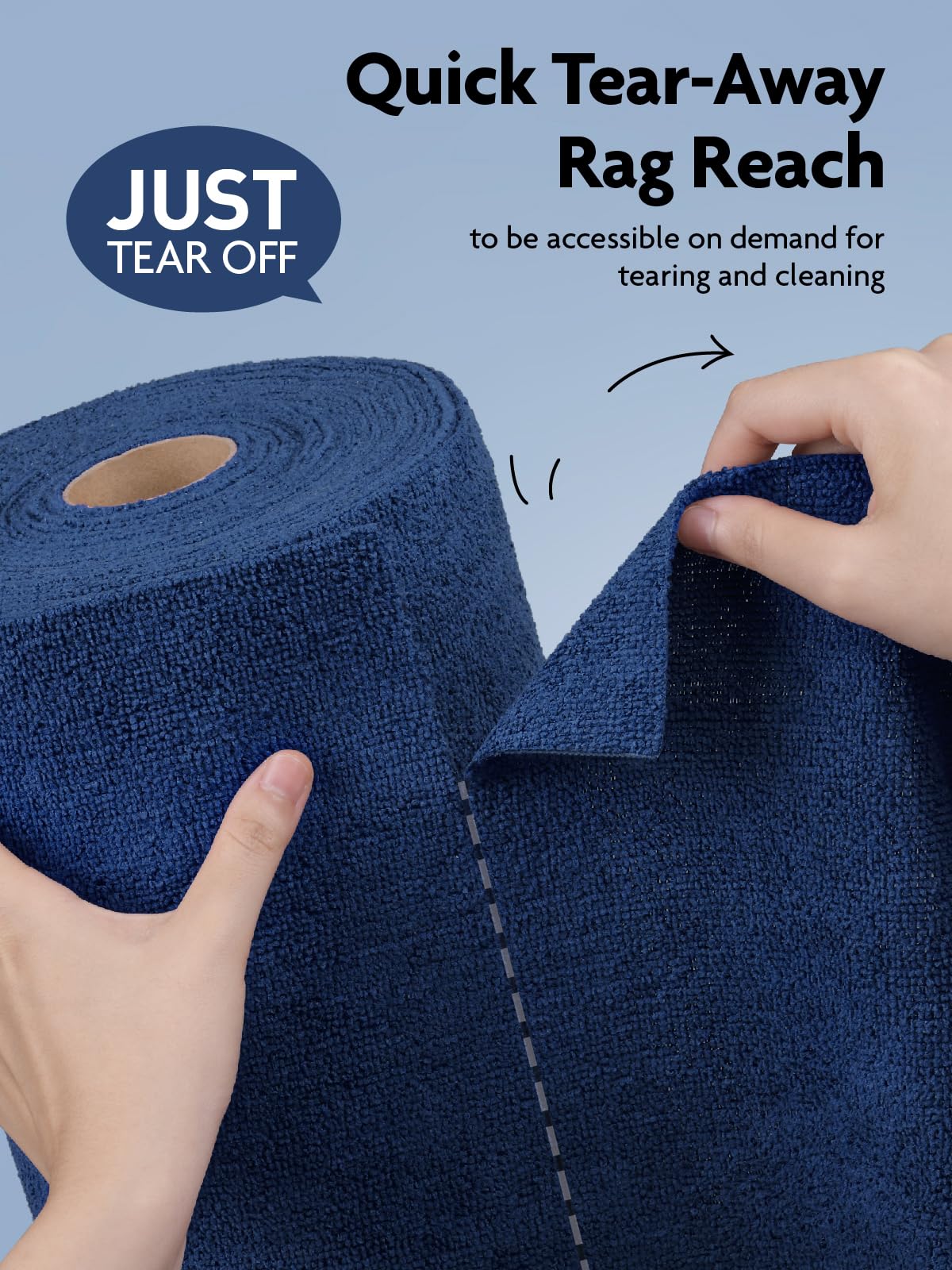 Fantasticlean Rotolo di panno in microfibra, confezione da 50, 30,5 x 40,6 cm, panni in microfibra strappabili, riutilizzabili, lavabili, antigraffio, ultra assorbenti per auto, casa, garage o negozio