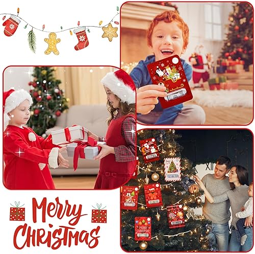 Miniatura 6 de 120 unidades de dinero en efectivo de Navidad para regalo en efectivo, bolsa de plástico transparente con cinta de doble cara para Navidad,