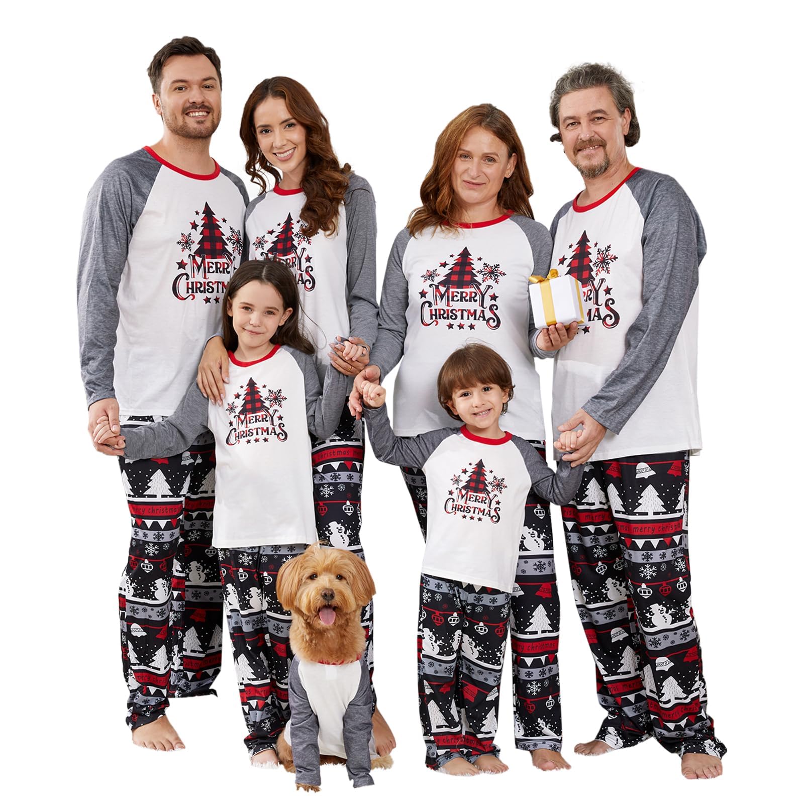 PATPAT - Pigiama Natale Famiglia Coordinati - Pigiami Natalizi per Tutta la Famiglia - Pigiama Donna Invernale - Pigiama Natale Coordinati Coppia - Pigiami Coppia- Pigiama Uomo Invernale