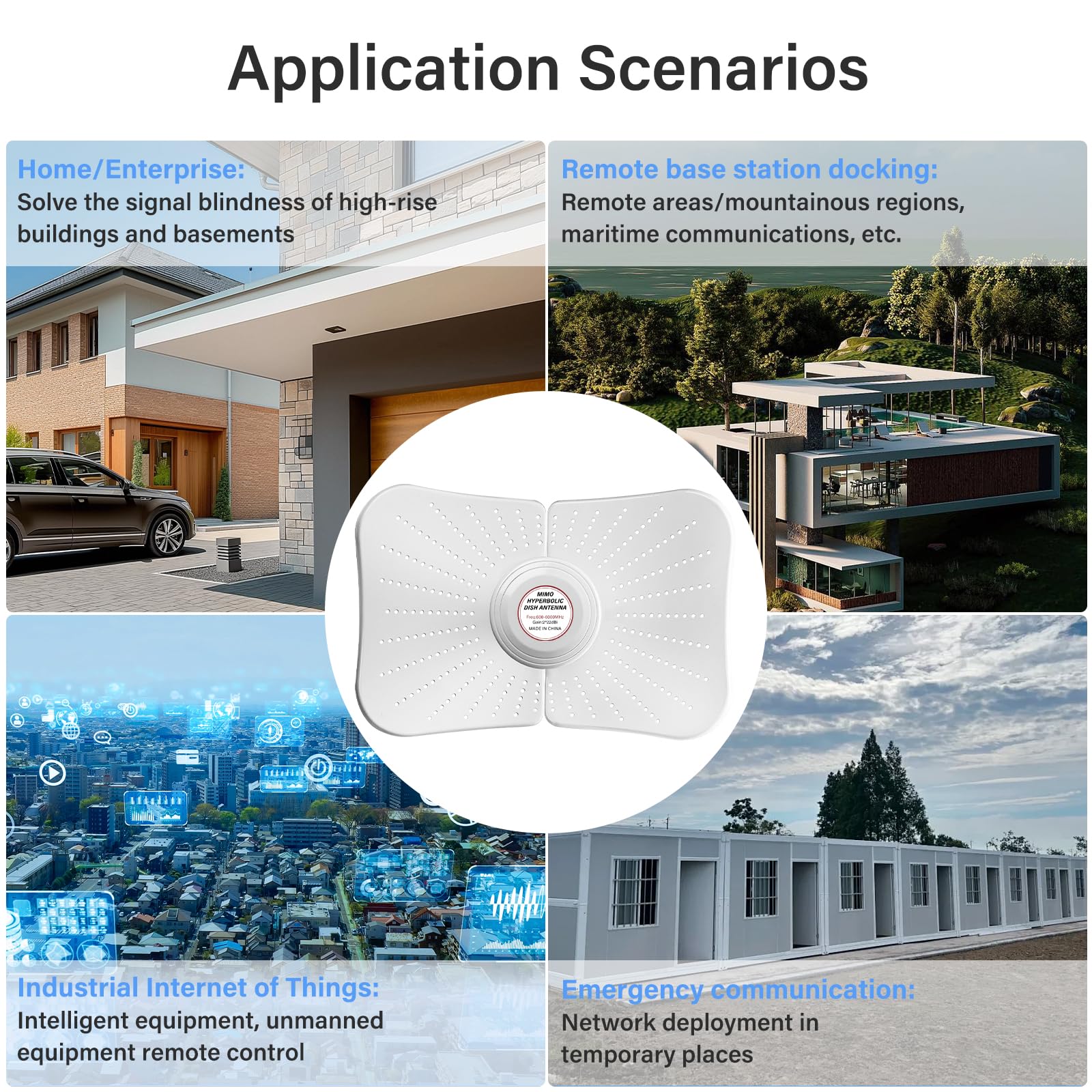 Antenna 5G 4G LTE Esterna Doppia polarizzazione, wifi 600-6000MHz Guadagno fino 22 DBI Compatibile Direzionale Router Antenna MIMO SMA / 2 x TS9 Antenne, Cavo 2x10M
