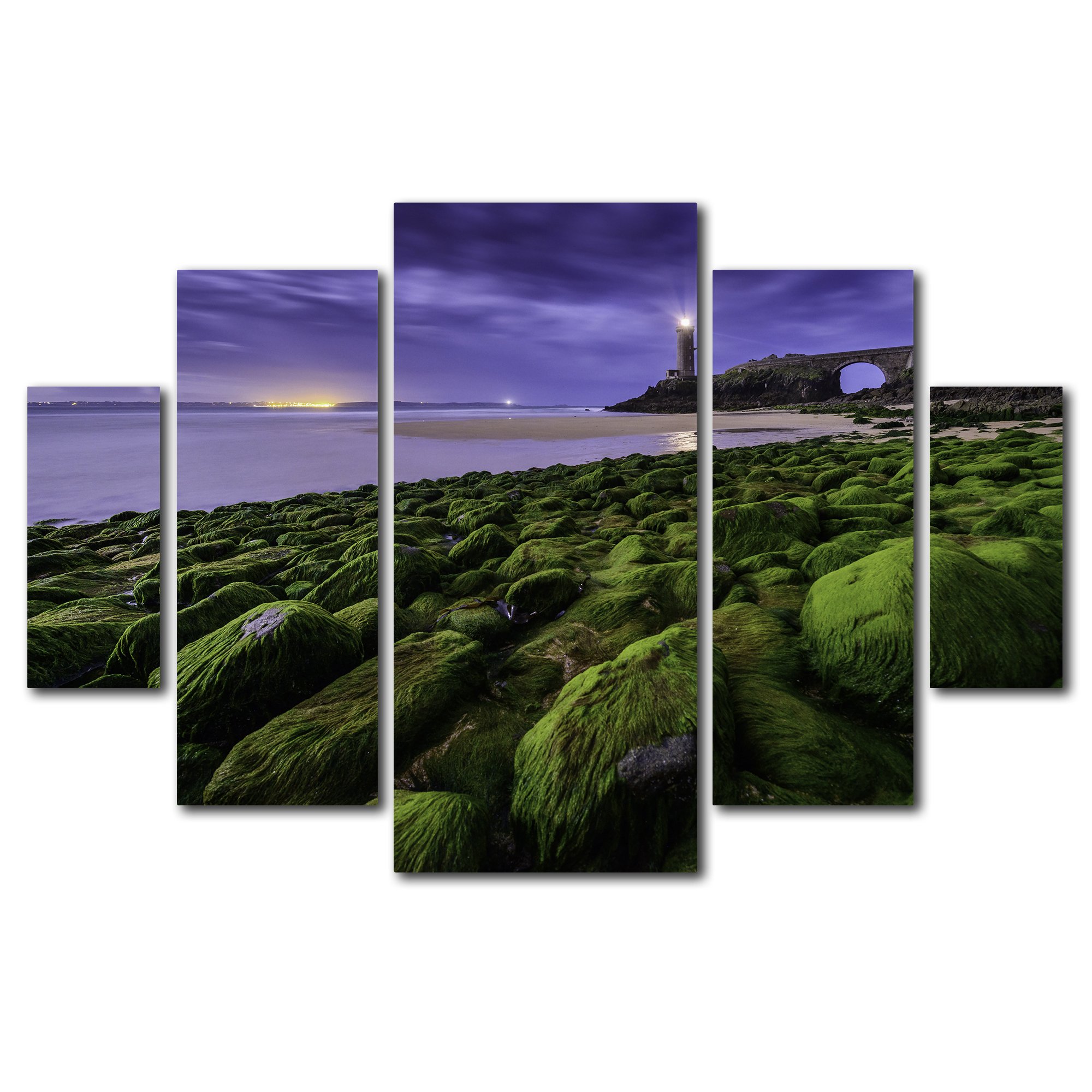 Full Moon in Brittany by Mathieu Rivrin 5 Piece Multi Panel Art Set