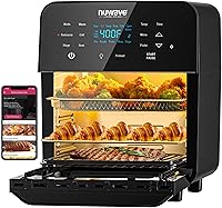 Vista 1 de NuWave Brio 15.5Qt Horno y freidora de aire con asador, tamaño X-grande para familia, potente 1800W, 4 posiciones de parrilla, controles