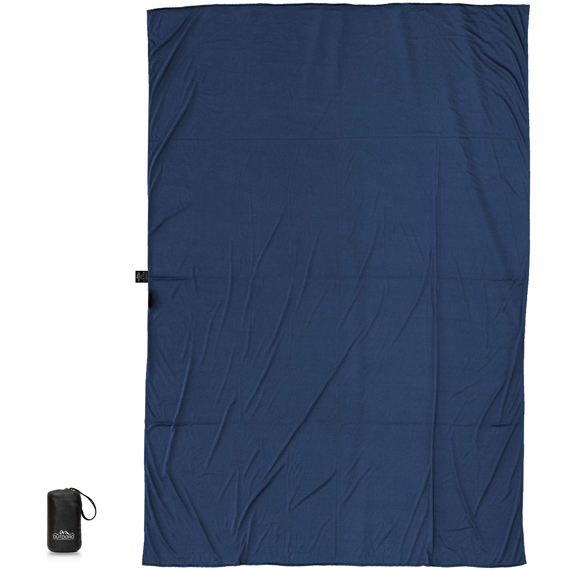 Outdoro Isopeak koc podróżny – 210 x 155 cm – ultralekki koc do podróży – niewielkie wymiary po spakowaniu – miękki i oddychający