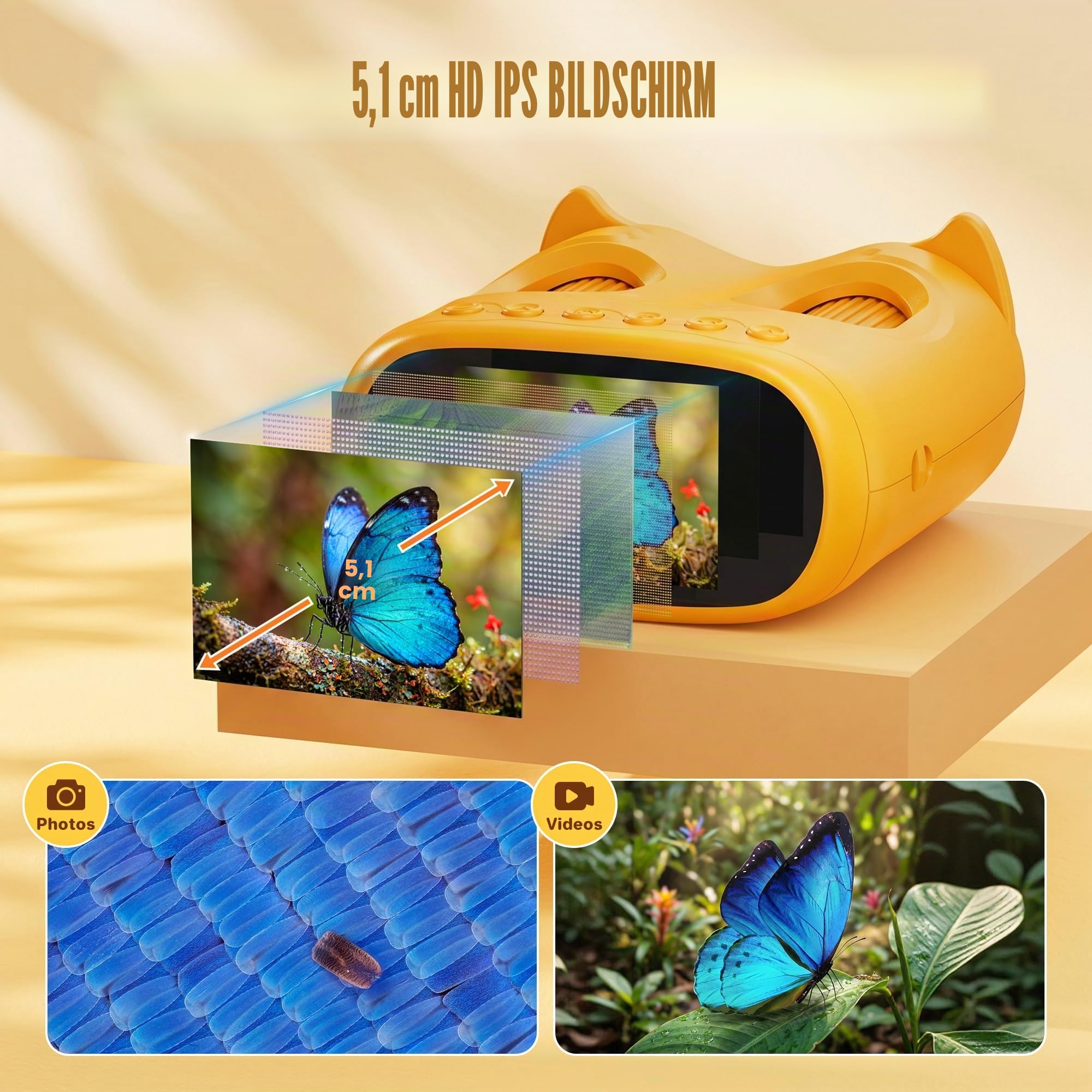 1000X Digital Mikroskop für Kinder Pocket: 2-in-1 Lupe und Teleskop - Geschenk für Jungen Mädchen ab 3-8 8-12 Jahren - Experimente Set Tragbares Spielzeug Outdoor Garten - STEM Geburtstag USB-C