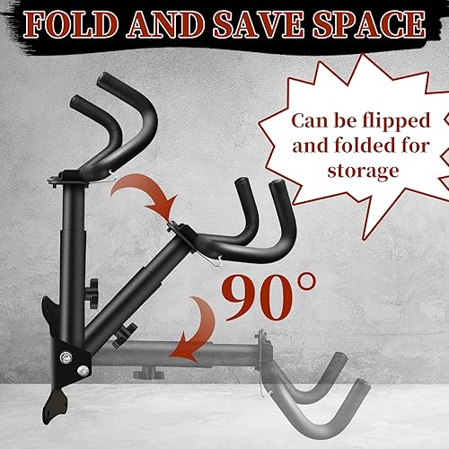 Miniatura 5 de LEICHTEN Soporte de pared ajustable para bicicleta, ganchos horizontales plegables para colgar bicicletas, soporte de pared resistente para