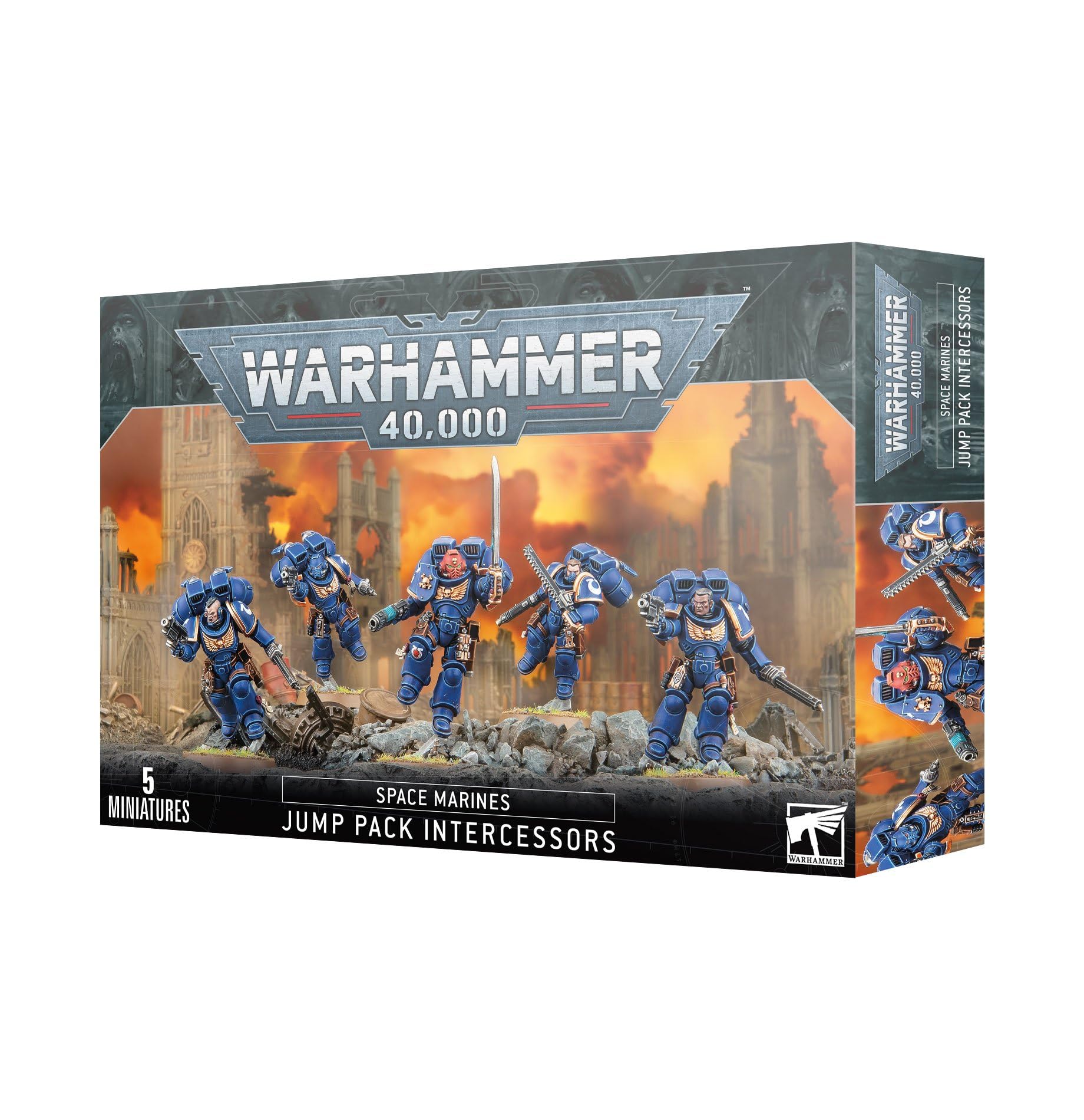 Games Workshop - Warhammer 40 000 - Space Marines : Intercesseurs de Jump Pack, Bleu
