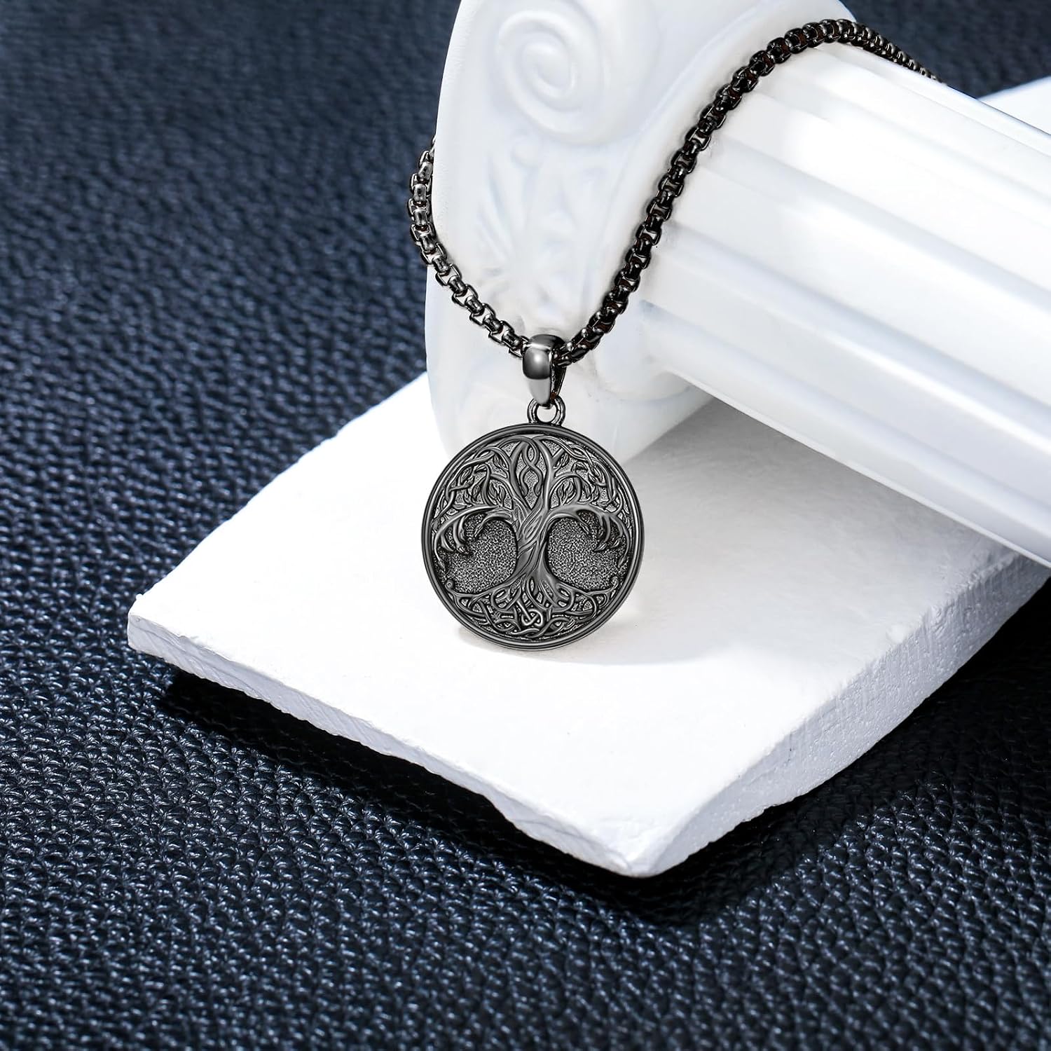 Tree of Life Necklace 925 Sterling Silver Round Tree of Life Pendant Jewelry for Men Women, w/Stainless Steel Chain 22''+2''