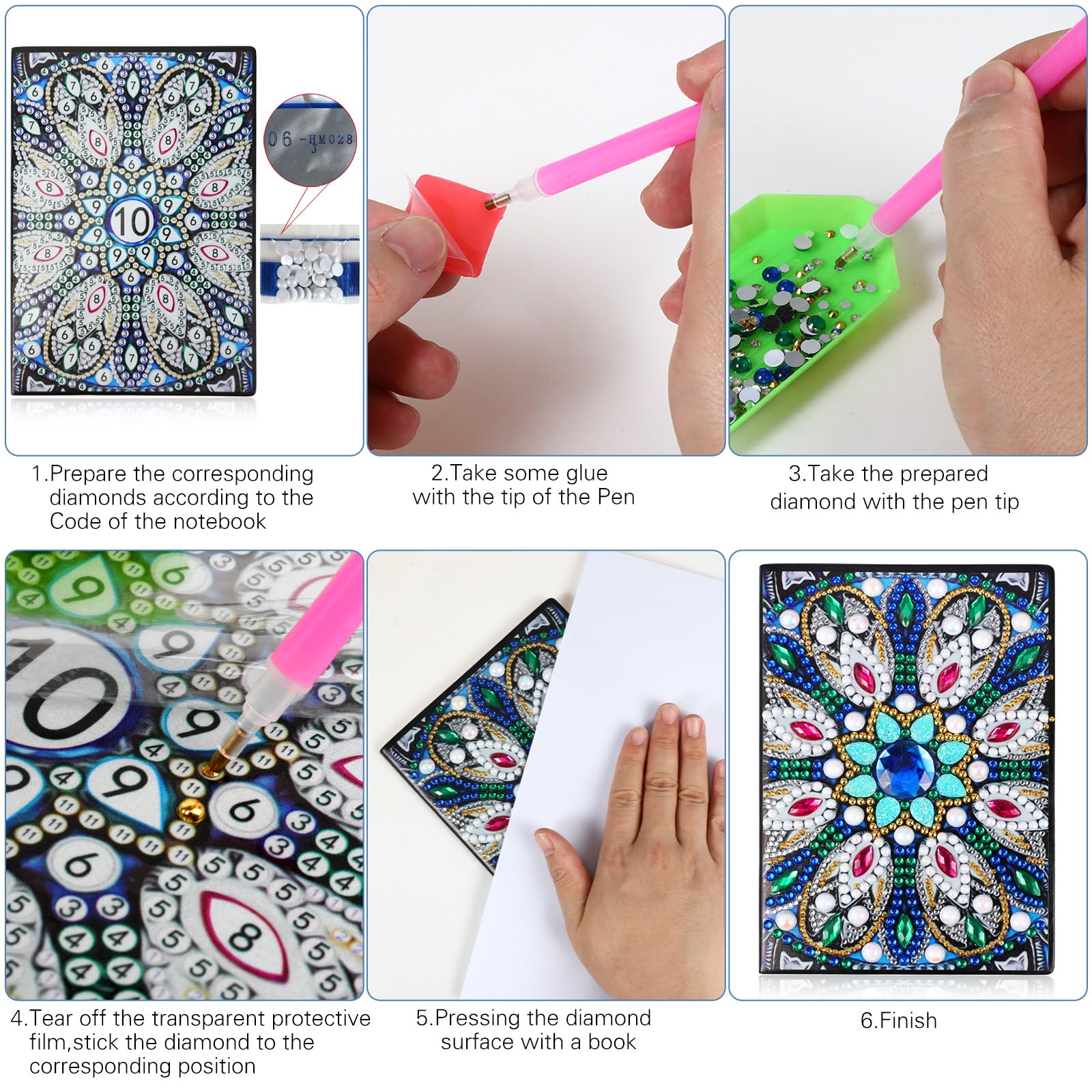 4 Packs 5D Diamant Schilderen Notebook Kits Mandala 4 Packs 5D Diamant Schilderen Notebook Kits Mandala