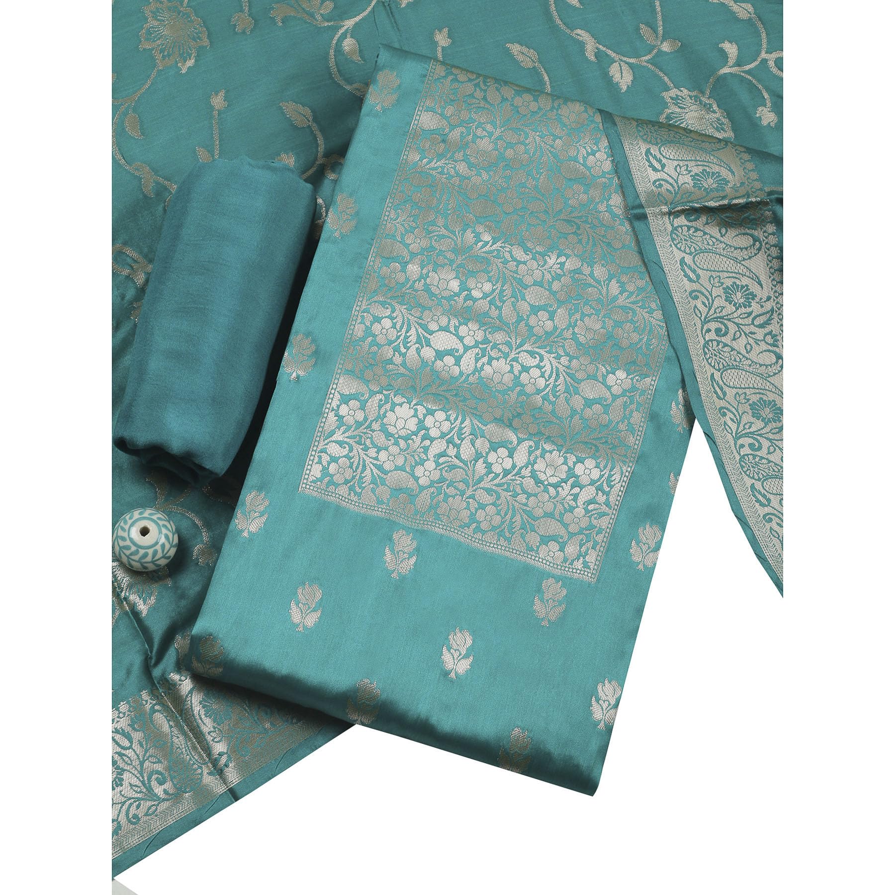 Women's Art Silk Suit Piece | Premium Art Silk Fabric Unstitched Dress Material | Elegant Ethnic Suit Material for Wedding & Festive Occasions-image-27