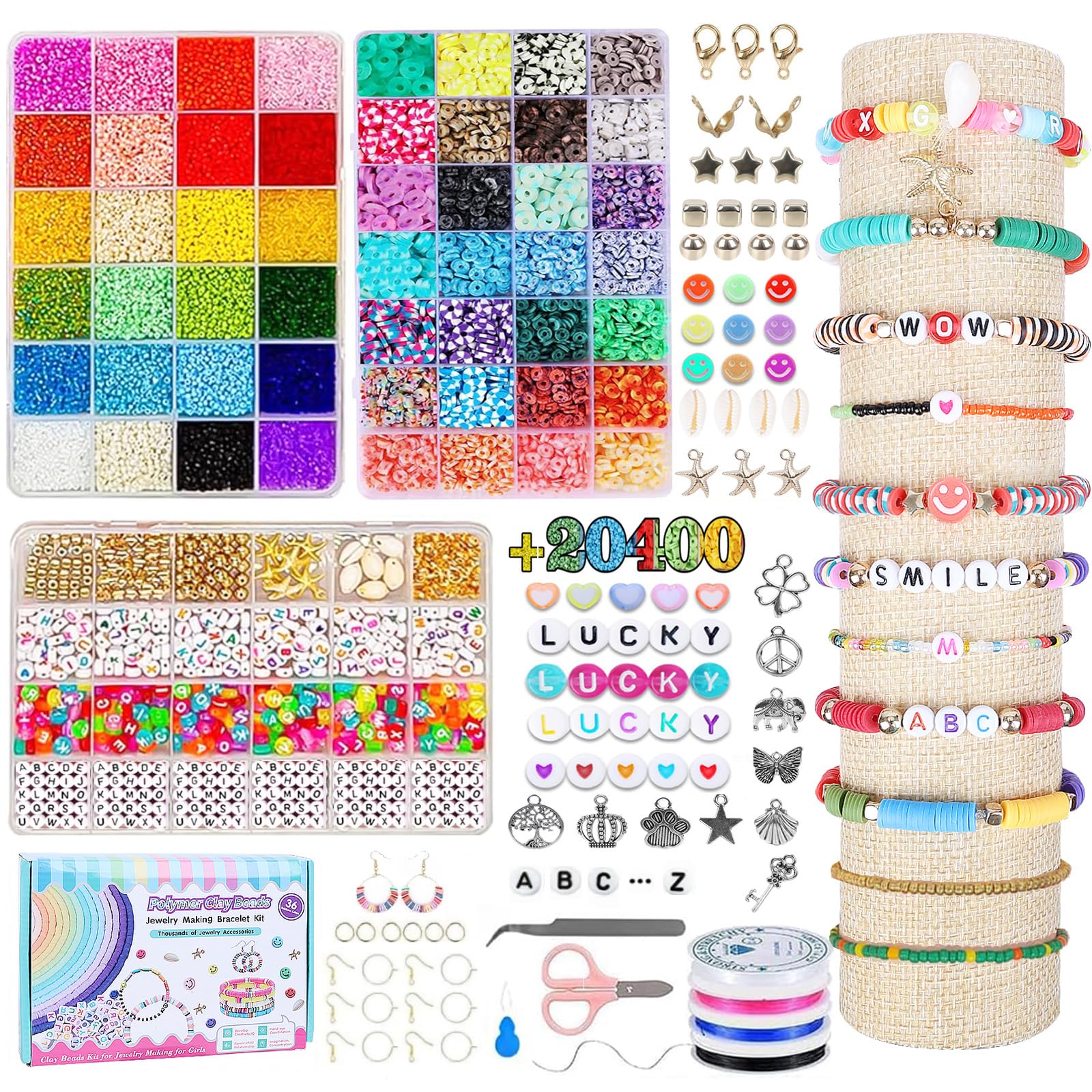 Maidyna Personalized Bracelets with DIY Bracelet Making kit, All-in-one kit to Design&Create Stunning Necklace & Keychain, Earring, Express Your Unique Style with +21000pcs, Easy to Make