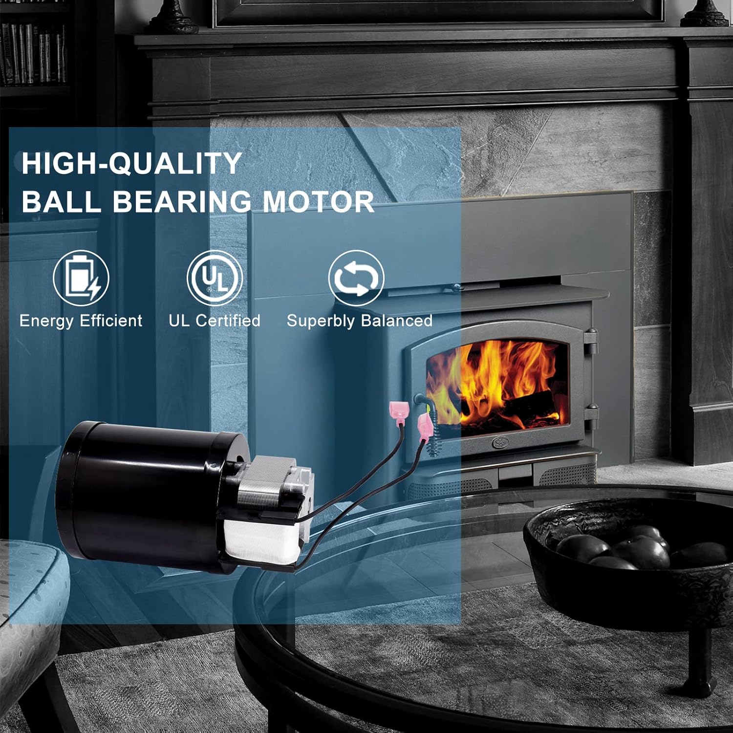 Adviace Replacement Blower Motor for Lopi Freedom Bay & Freedom II & Answer & Revere, Avalon Olympic Wod Stove Insert, 99000137 99000123 99000190 99000126 99000128 99000133 Blower Fan