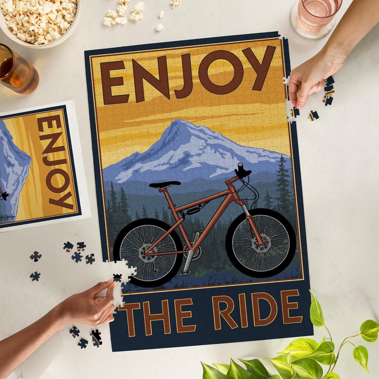 Enjoy the Ride, Mountain Bike Scene (1000 Piece Puzzle, Challenging Jigsaw Puzzle for Adults, Made in USA)