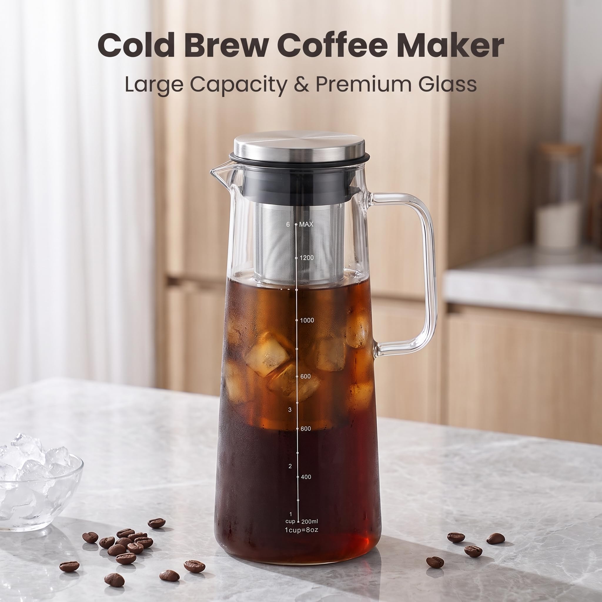Photo 1 of Cold Brew Coffee Maker, Tea Infuser Ice Cold Brew Pitcher 48oz (1.4 L)