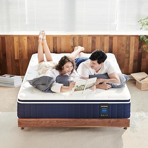 Miniatura 8 de Coolvie Firm King Size Mattress 12 Inch for Adults, Hybrid King Mattress in a Box with Cooling Memory Foam, Pocket Spring for Motion Isolation,