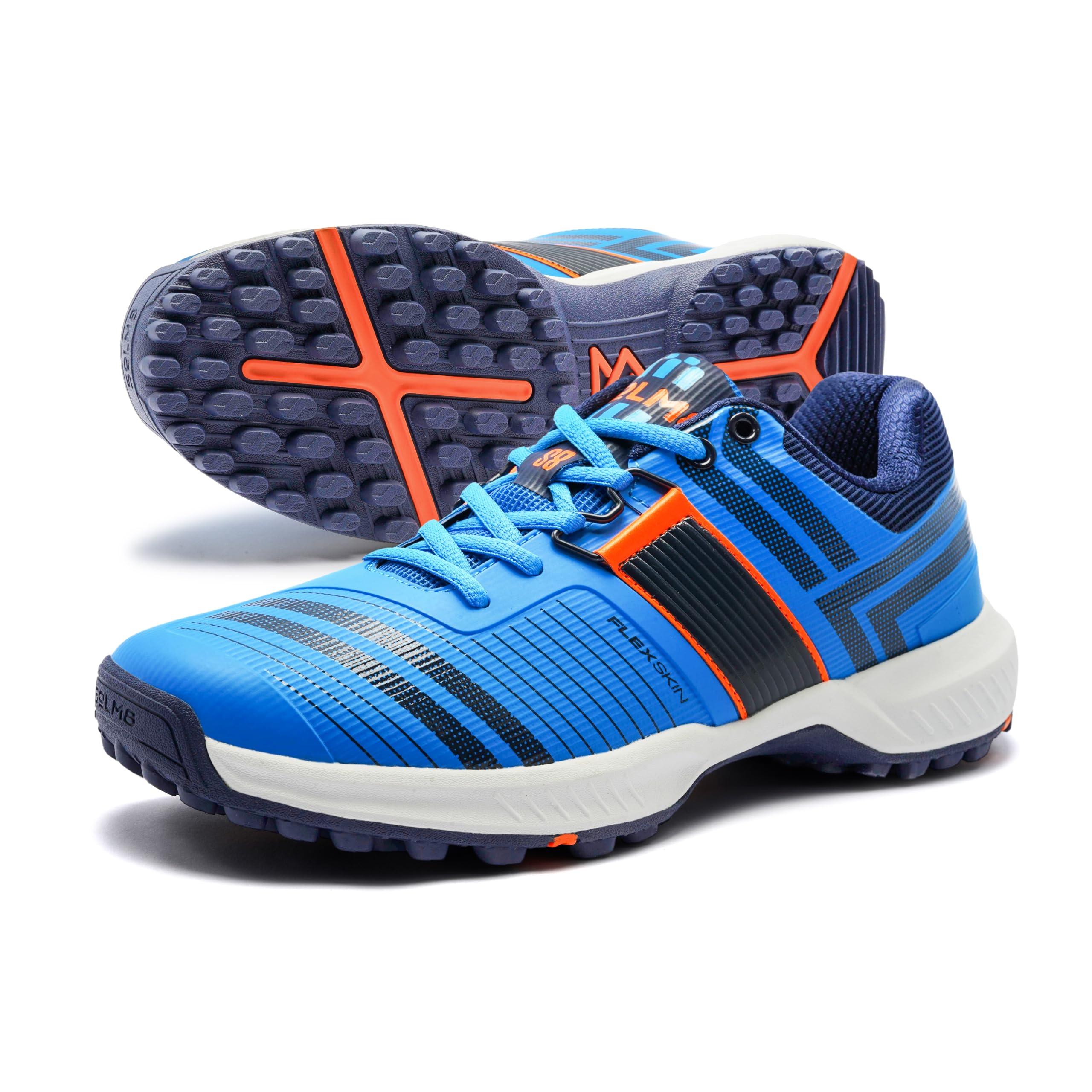 SOLM8 S8 Cricket Shoes with Rubber Spikes – Performance Cleats for Men on Outdoor Turf/Grass, Featuring Wide Toe, Speed-Fit Lacing and New Gel Cushioned Insole