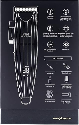 Miniatura 8 de Tienda Series JRL Fresh Fade 2020C - Cortapelos profesionales con tecnología Cool Blade para el aseo de los hombres cortaúñas recargables con