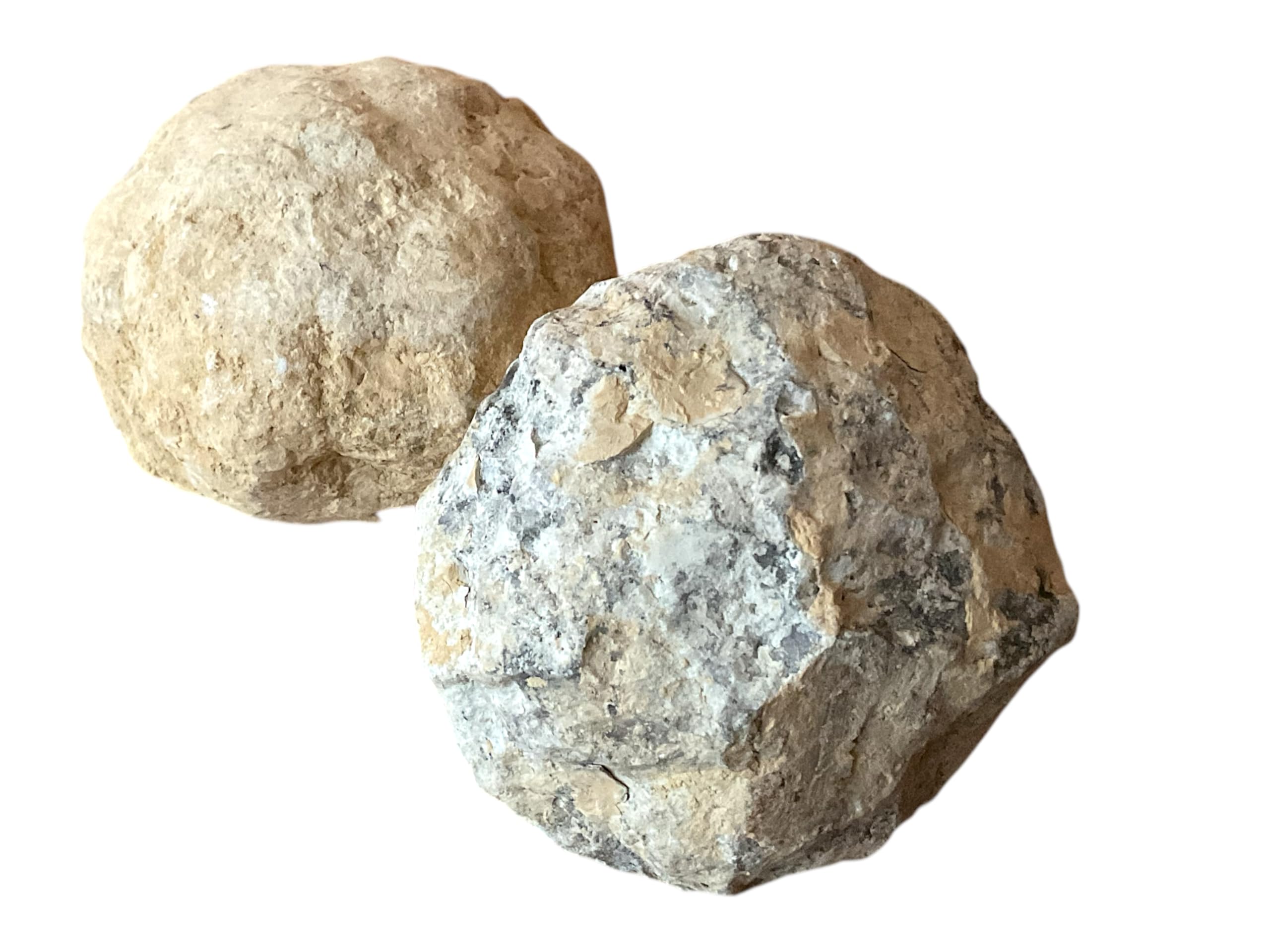 Geoden Set in Orangengröße I 2 sehr große Geoden I je 8-9 cm und gesamt 800-1000 Gramm zum selber aufbrechen - mit Anleitung und Erklärung