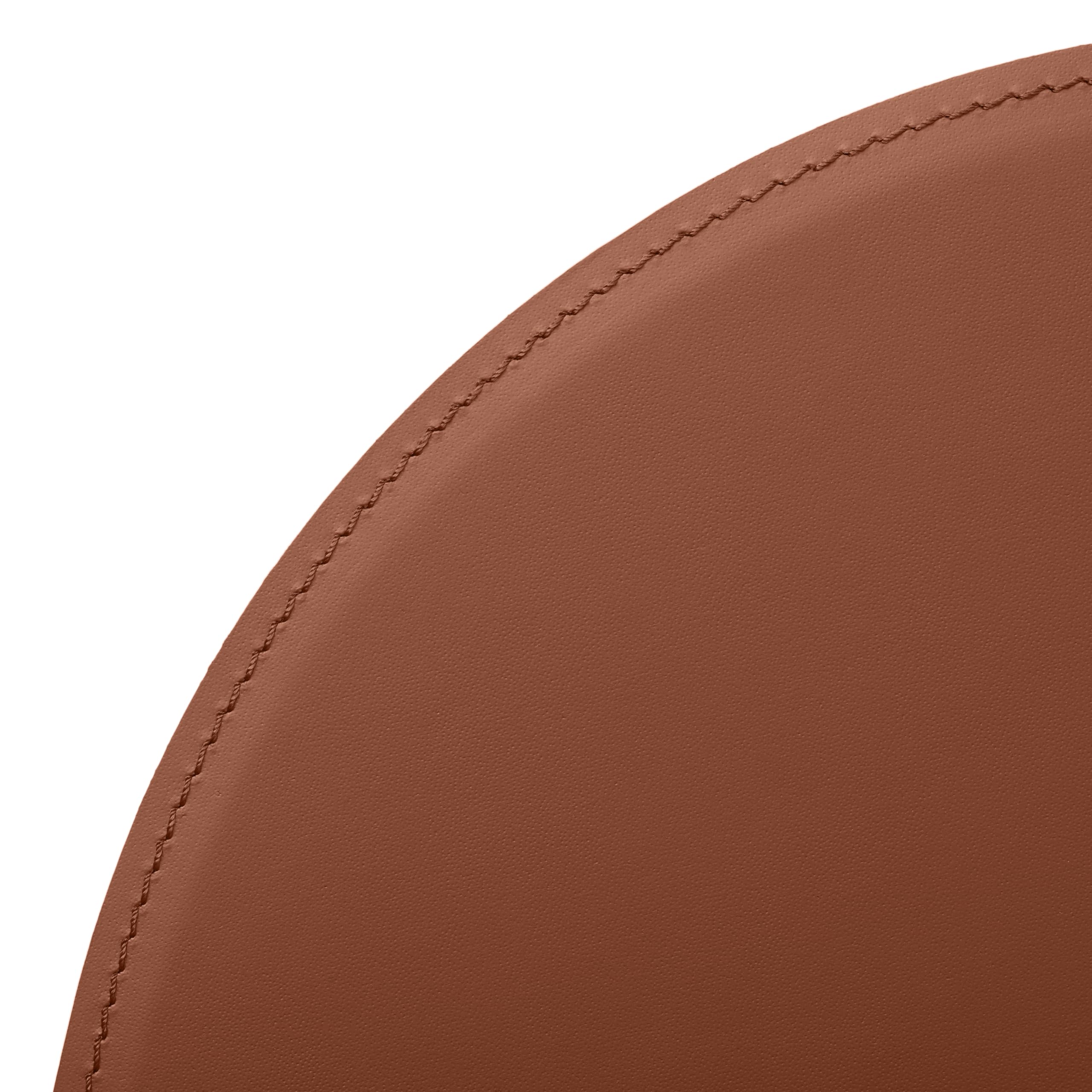 Eglooh - Atlante - Sottomano Scrivania Rotondo in Cuoio Arancione Marrone Naturale - cm 35x35 - Centrotavola Tondo Cuciture Artigianali e Fondo Antiscivolo - Made in Italy