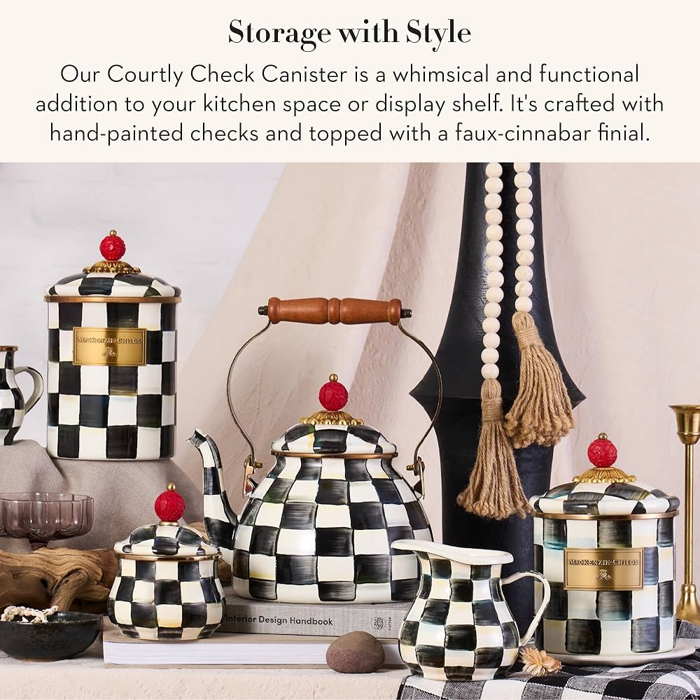 Amazon|MACKENZIE-CHILDS 小さなエナメルキャニスター キッチン保存 Amazon|MACKENZIE-CHILDS 小さなエナメルキャニスター キッチン保存