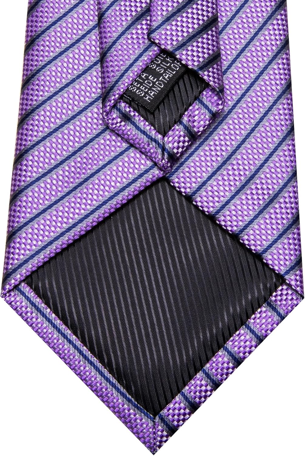 Barry.Wang Tie Sets for Men Silk Stripe Necktie Woven Checkered Handkerchief Cufflinks Formal Business Wedding - Image 6