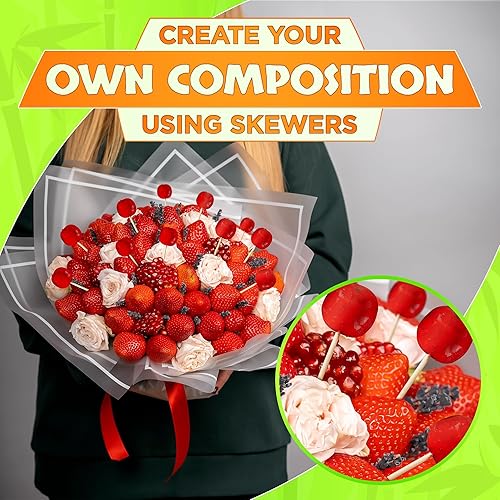 Miniatura 17 de 50 pinchos de bambú para asar a la parrilla – Palitos para asar malvaviscos de 36 pulgadas de largo para fogata – Palos Smores para hoguera