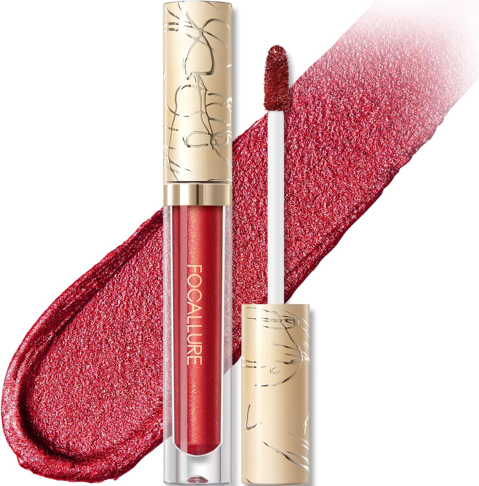 Metallic Liquid Lipstick,Non Stick Cup Lip Gloss,High Impact Lip Color with Transfer-proof Wear,Long Lasting & Waterproof Lipstick Makeup for Women,RD02 Painkiller