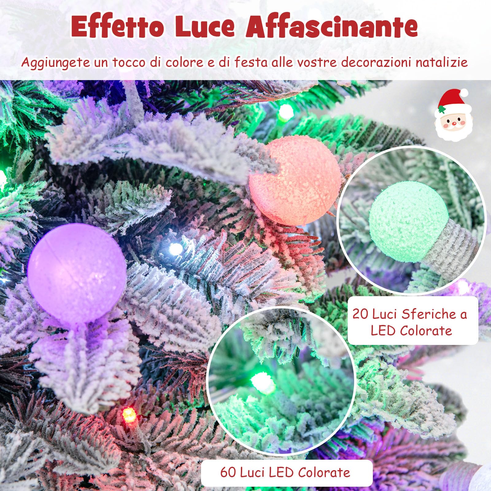 COSTWAY Mini Albero di Natale 48/60/100 cm, Albero di Natale Piccolo da Tavolo con Vaso e Rami Realistici, Decorazione Natalizia per Casa, Ufficio e Negozio (100 cm)