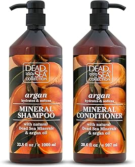 Dead Sea Collection Shampoo and Conditioner Set with Natural Mineral and Argan Oil - Hair Care - Hydrates, Moisturizing, Repair and Softens - Pack of 2 (67.6 fl. oz)