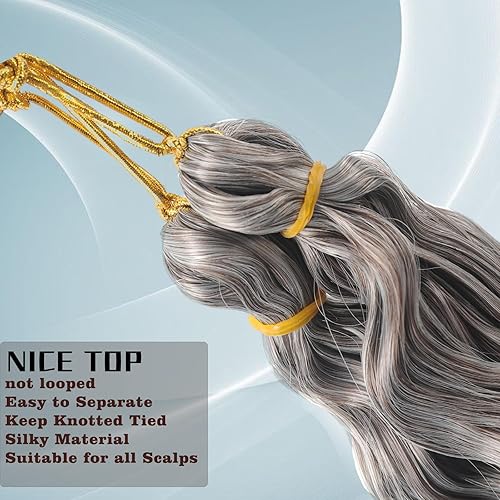 Miniatura 3 de CTRLALT Paquete de 2 extensiones de cabello ondulado profundo de ganchillo de 24 pulgadas para mujeres negras, extensiones de cabello trenzado de