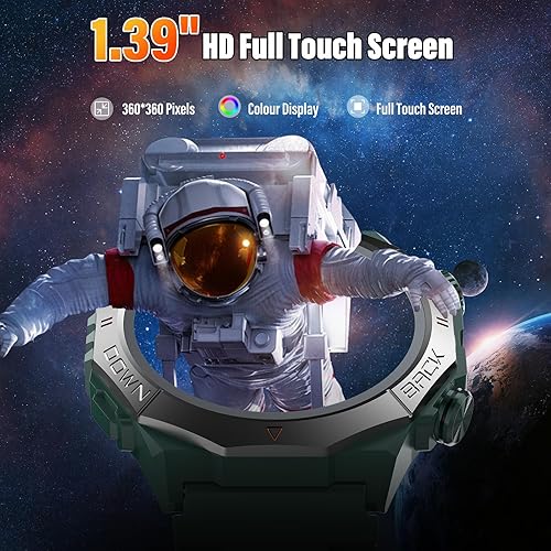 Miniatura 4 de Relojes inteligentes militares para hombres (respuestahacer llamadas), reloj de fitness HD de 1.39 pulgadas, monitor de sueño de frecuencia cardíaca