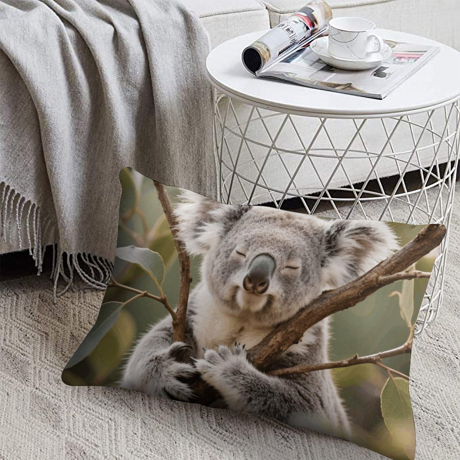 FodPand Decorative Throw Pillow Covers 8x12 Short Plush Koala Body Pillowcase Cushion Cases with Invisible Zipper Rectangle Lumbar Pillow Shells for Sofa Couch Chair Bed Home Decor