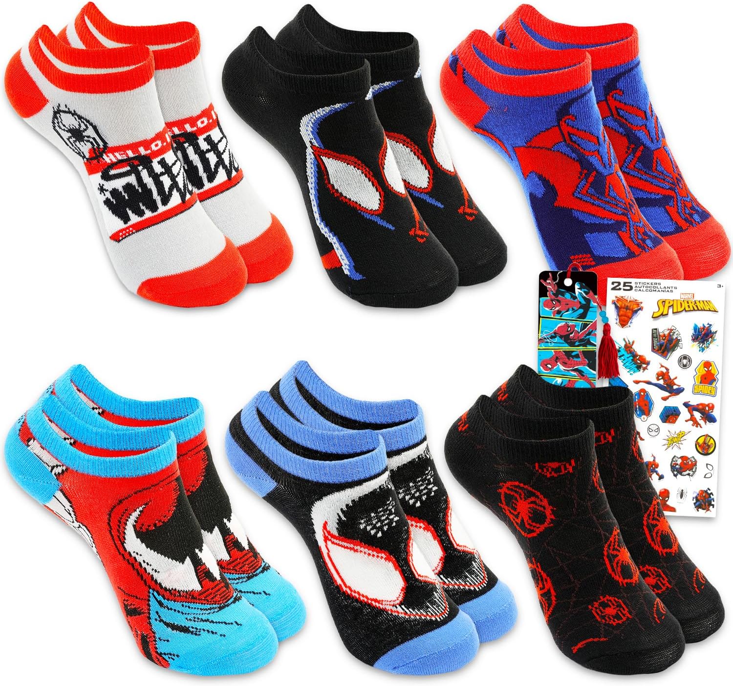 Spiderman Socks for Boys – Bundle with 6 Pairs of Spiderman Ankle Socks for Men, More | Spiderverse Gift Set for Men, Teens Spiderman Socks for Boys – Bundle with 6 Pairs of Spiderman Ankle Socks for Men, More | Spiderverse Gift Set for Men, Teens