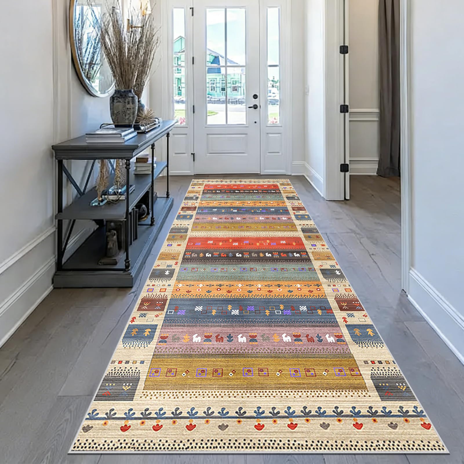 Tappeto per Corridoio Lungo Antiscivolo Lavabile Tappeto Passatoia Cucina 80 x 300 cm Tappeto Ingresso Lavabile in Lavatrice Tappeto Passatoia per Soggiorno Corridoio Cucina Lavanderie Ufficio