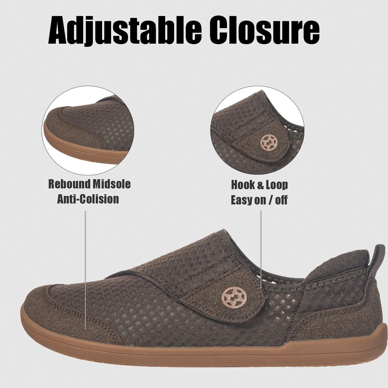 Zapatos Diabeticos para Mujer Hombre Extra Anchas Transpirables Ligero Antideslizante Ajustable Cómodo ortopédicos Zapatillas para Caminar Calzado Edema Artritis Ancianos Persona Mayor