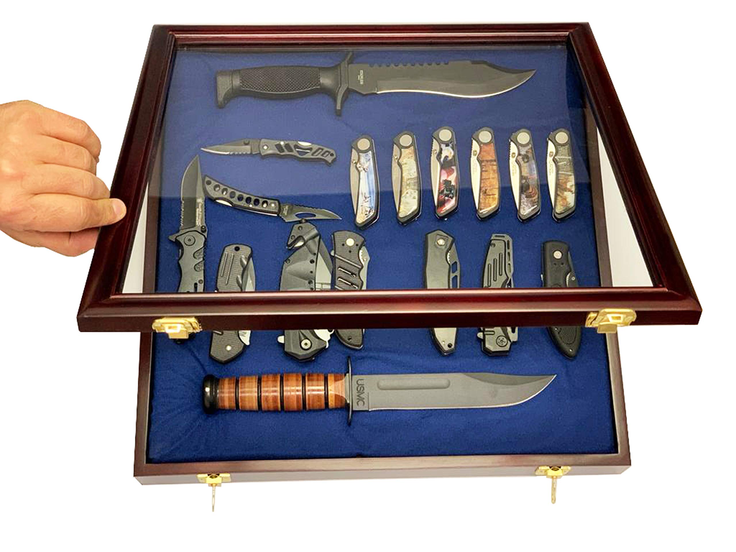 Pocket Knife Display Case , Glass Collectible Display , Knife
