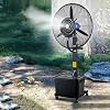 Cool Mist Fan Outdoor Patio Misting Fan, Oscillating Pedestal Fan with 3 Speeds, 90° Oscillation Mister with 10 Gal Standalone Tank Color : 110V, Size : 81cm31in