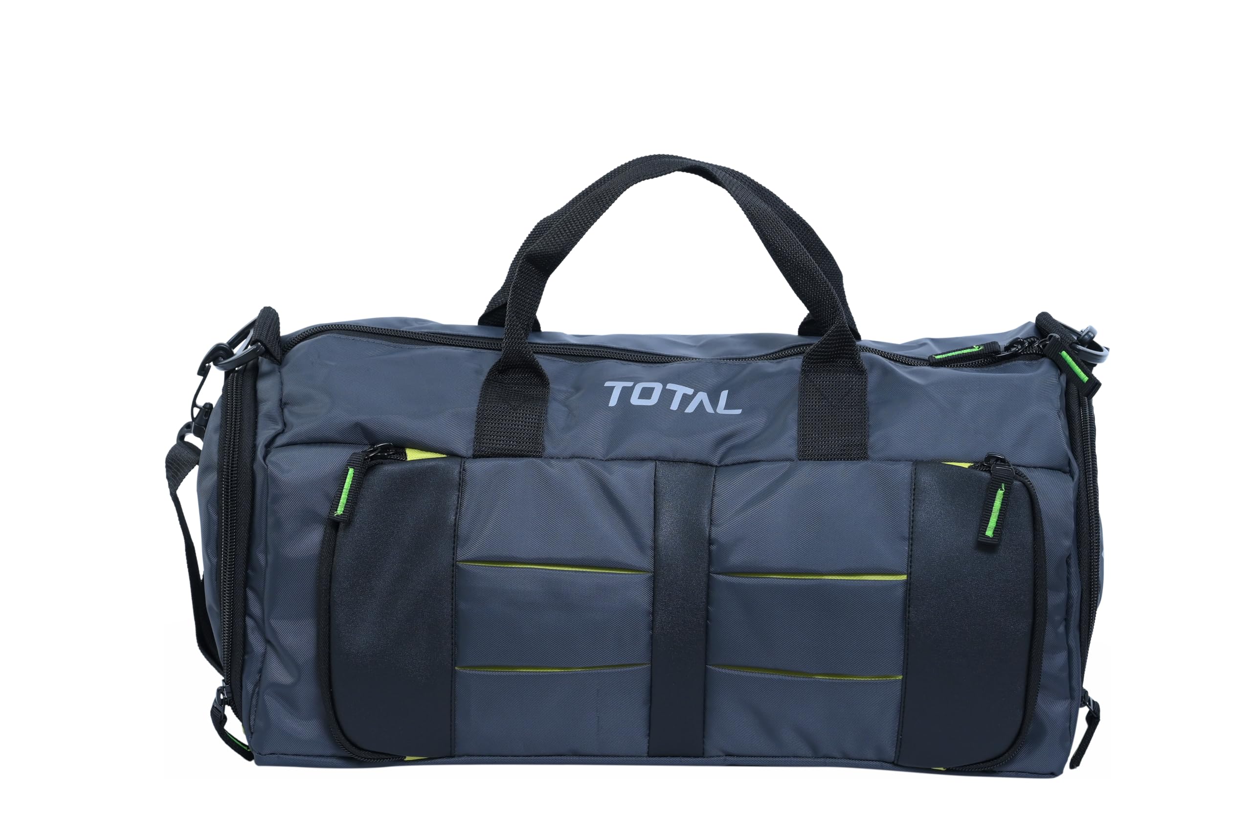 Total Gym Duffle Bag with Separate Shoe Compartment | Unisex Sports Bag with Adjustable Shoulder Strap & Spacious Design | Durable Lightweight Travel & Fitness Bag for Men & Women | Grey-Green (18L)-image-6
