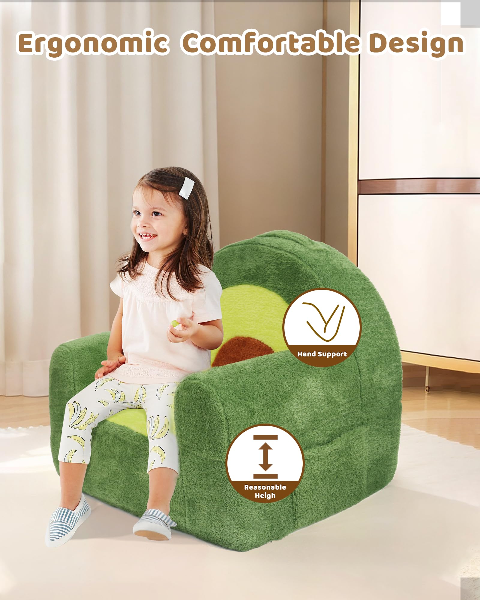 Heypappy Fauteuil Enfant - Fauteuil Confortable et ludique en Mousse avec Housse Velour, Canapé Avocat Design pour Enfants