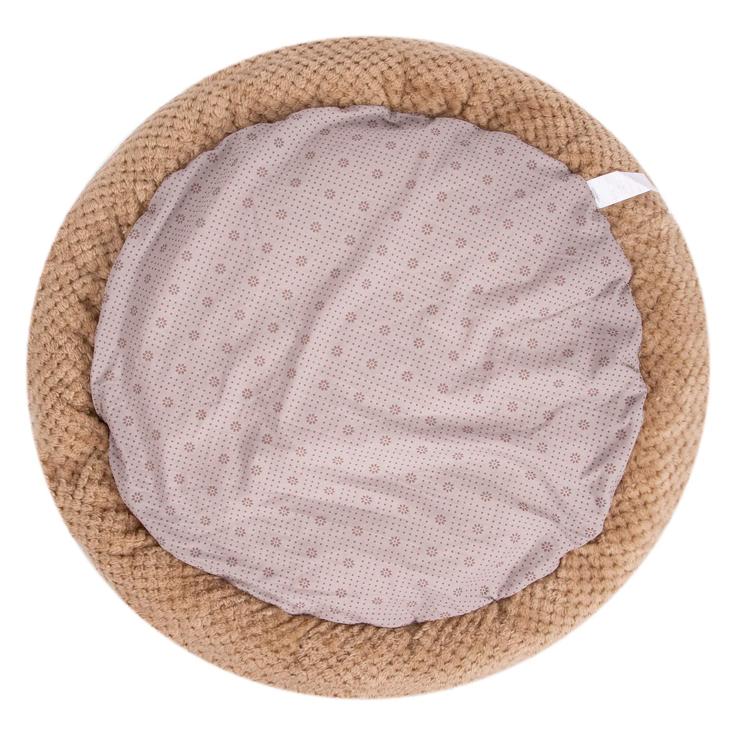 WONDER MIRACLE Camas mullidas de lujo para mascotas, camas súper afelpadas para perros o gatos, ideales para jaulas de perros, aptas para lavar a máquina y secadora (24 x 24 pulgadas, moca)