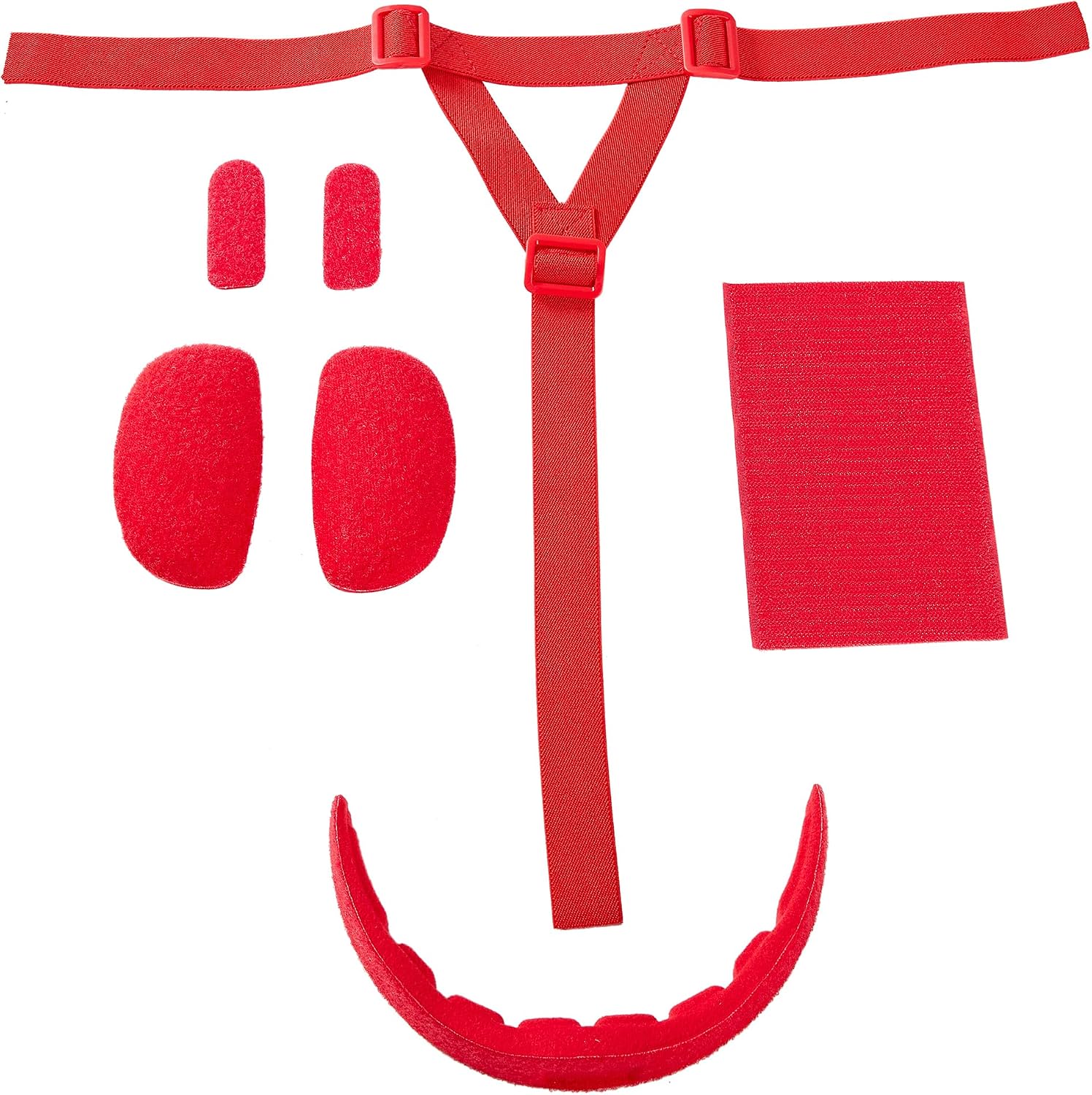 Softball Face Mask Defense Liner, Includes: 1 Forehead Pad, 2 Side Pads, 2 Chin Cups, 1 Ponytail Strap, 1 Large Super Glue Magic Hook