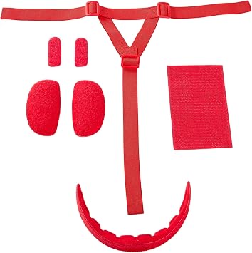 Softball Face Mask Defense Liner, Includes 1 Forehead Pad, 2 Side Pads, 2 Chin Cups, 1 Ponytail Strap, 1 Large Super Glue Magic Hook