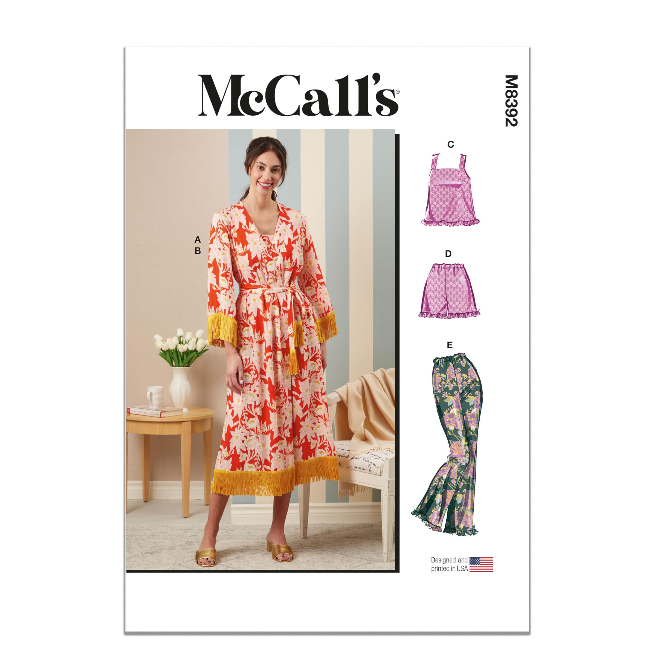 Vêtements de nuit pour femme McCalls M8392Y5 en grandes tailles 46 à 54