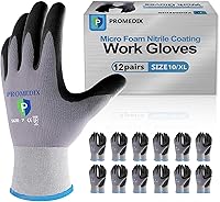Vista 14 de PROMEDIX P Nitrile Coated Work Gloves,MicroFoam Safety Work Gloves Men,Seamless Knit Nylon&spandex Gloves with Grip
