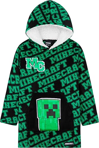 Miniatura 8 de Minecraft Sudadera con capucha para niños, manta de gran tamaño, bata de forro polar para niños